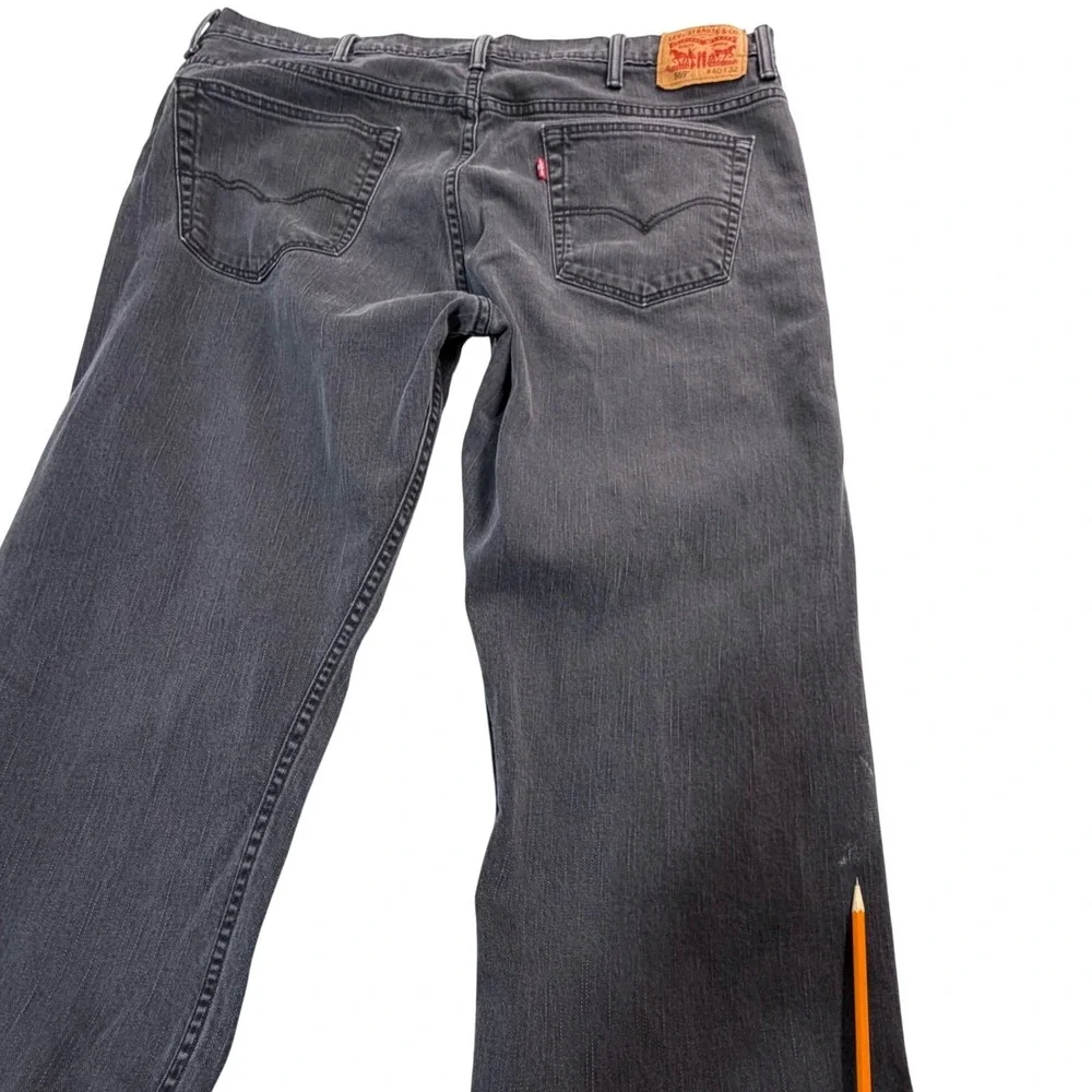 Levis 569 Jeans Mens Measures 40X31 Tag 40X32 Black Loose Baggy Straight Stretch